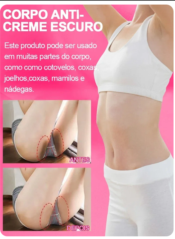 Gel íntimo Creme clareador para partes íntimas: axilas, bumbum, joelho e coxa interna