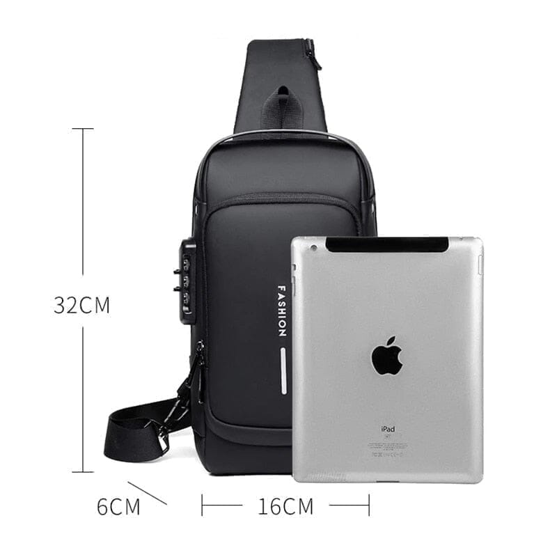 Mochila Anti-Furto com Senha USB - Bolsa Slim Bag